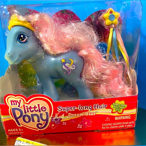 MY LITTLE PONY G3 2004 NWT DREAM BLUE PONY WITH SUPER-LONG HAIR & ACCESSORIES - Picture 5 of 12